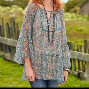 Sundance Cicely Floral Layered Tunic Blouse